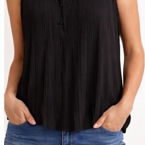 Madewell Black Pleated sleeveless top